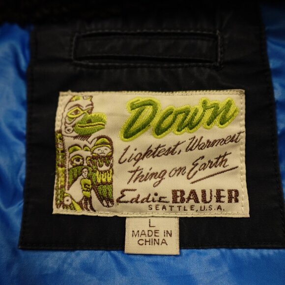 Eddie Bauer Yukon Down Vest Goose Down Fill Power 550 Men's Size Large Navy - Picture 2 of 10